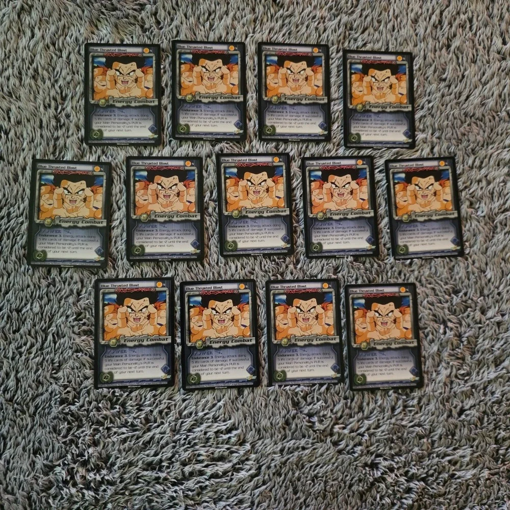 Dragon Ball Z TCG Blue Thrusted Blast 5 World Games Saga Score 2002 Lot of 13 - Picture 1 of 3